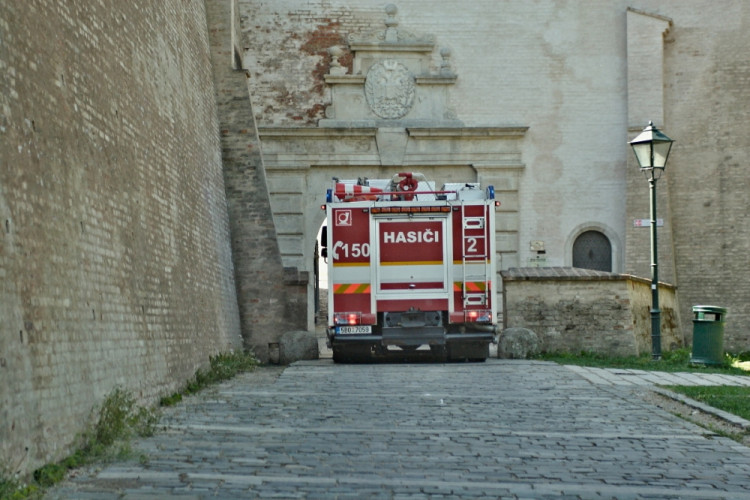 Hasiči nacvičovali likvidaci plamenů na Špilberku, foto: hasiči JMK