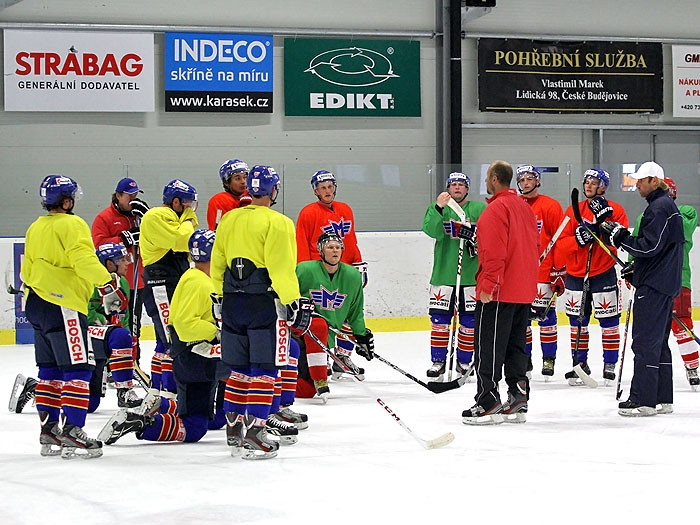 Hokejisté Motoru trénovali s Prospalem a Modrým