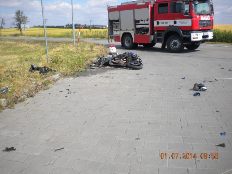Tragická nehoda motorkáře a osobního automobilu na Vyškovsku, foto: HZS JMK