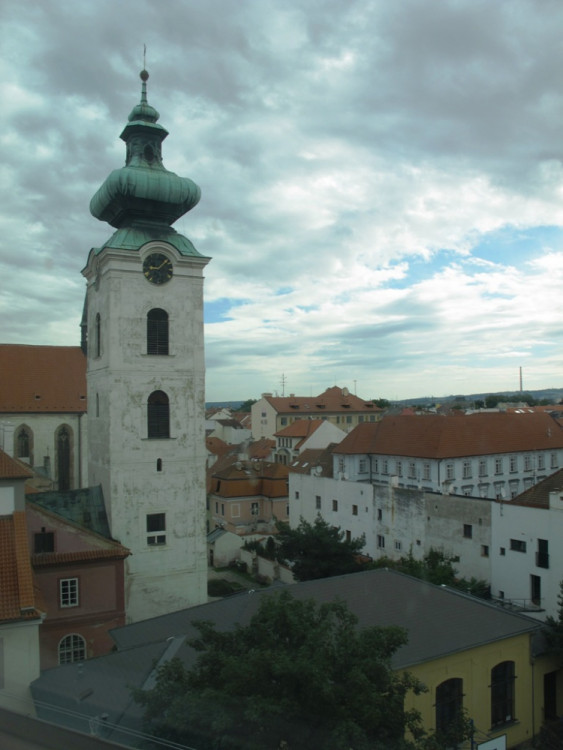 Výhled z půdy Gymnázia Česká.