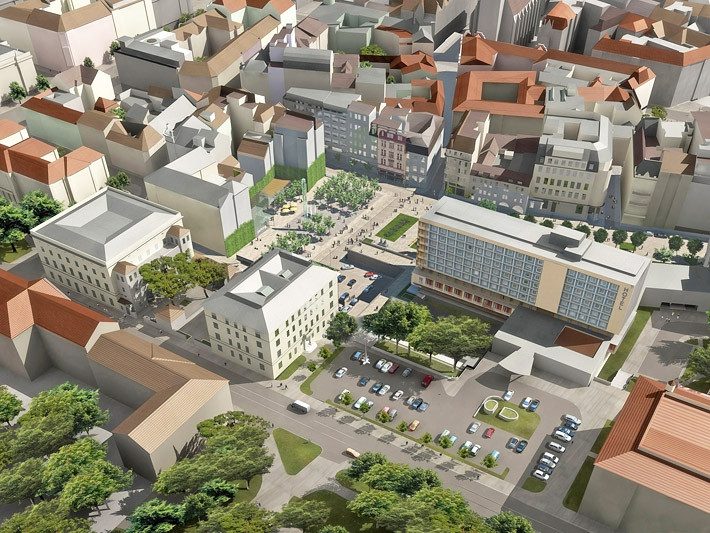 Janáčkovo kulturní centrum navrhl v lokalitě u Inter hotelu Atelier M1, vizualizace: Atelier M1