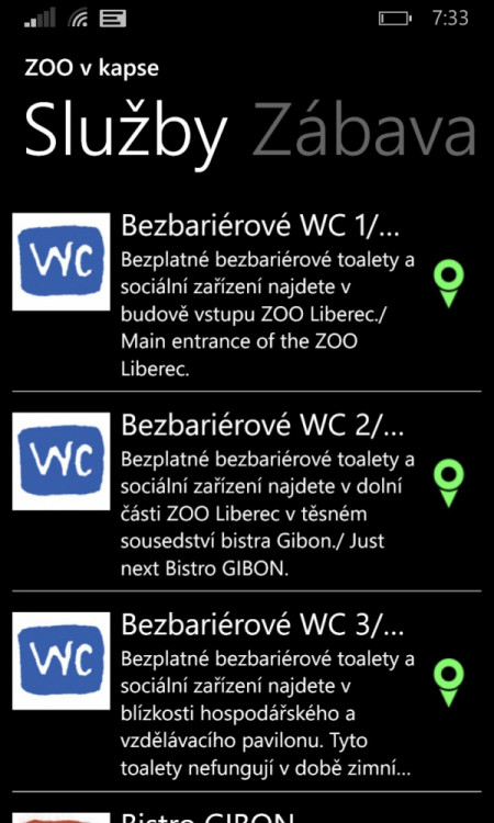 Mobilní aplikace pro ZOO