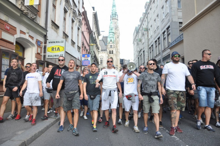 Pochod fanoušků Hajduku Split Libercem