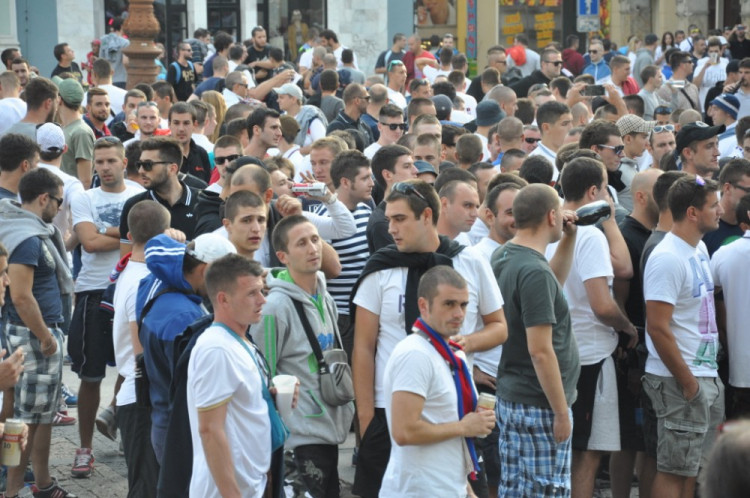 Pochod fanoušků Hajduku Split Libercem
