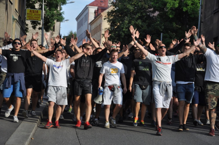 Pochod fanoušků Hajduku Split Libercem