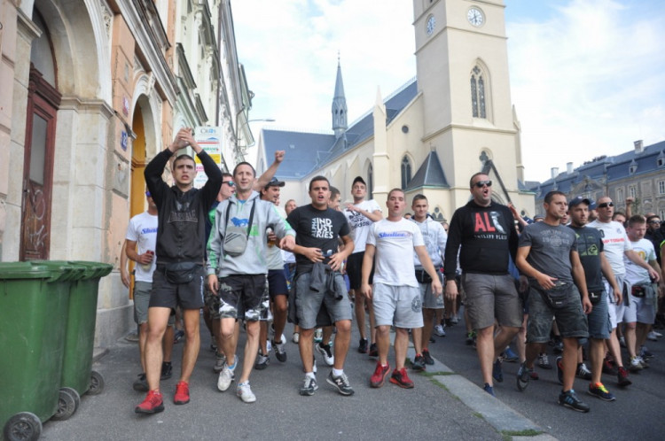 Pochod fanoušků Hajduku Split Libercem