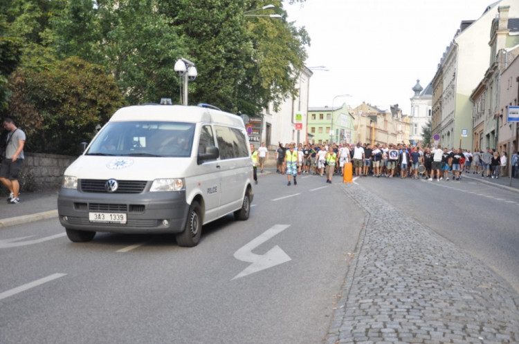 Pochod fanoušků Hajduku Split Libercem