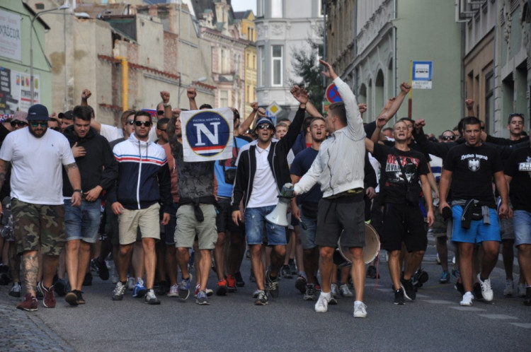 Pochod fanoušků Hajduku Split Libercem