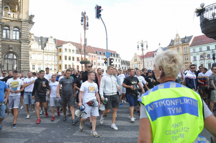 Pochod fanoušků Hajduku Split Libercem