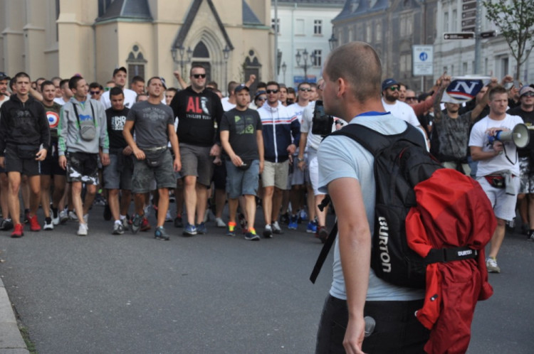 Pochod fanoušků Hajduku Split Libercem