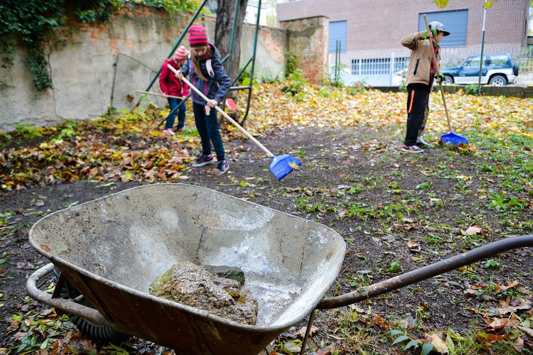 Studenti probouzejí park v Komenského ulici k životu