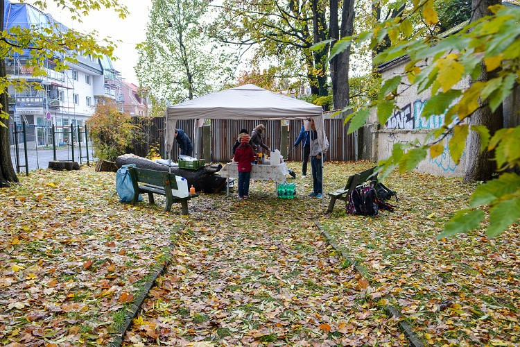 Studenti probouzejí park v Komenského ulici k životu