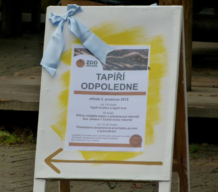 Jihlavská zoo pokřtila tapířího samečka.