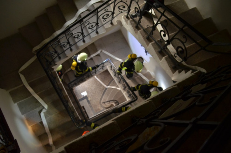 Hasičské cvičení v libereckém muzeu
