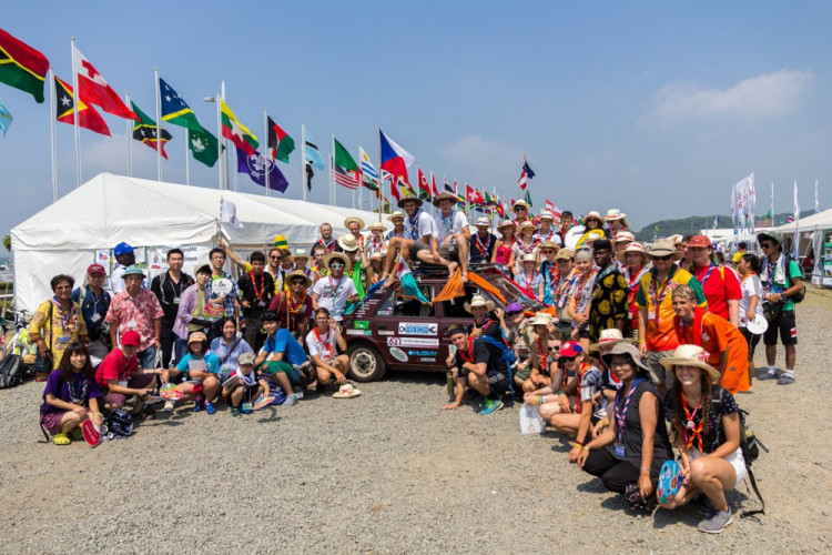 ­ Jamboree ­ mezinárodní skautské setkání. Česká výprava  dosáhla svého cíle. Srpen 2015. Foto: David Urban