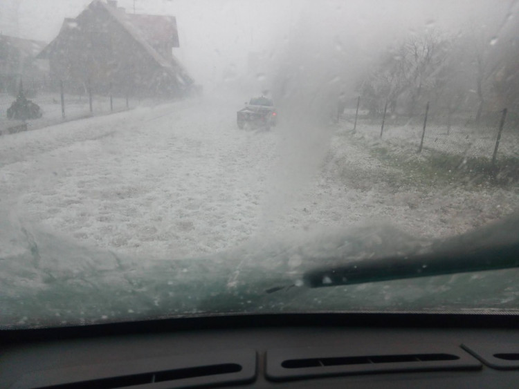 Krupobití v jižních Čechách