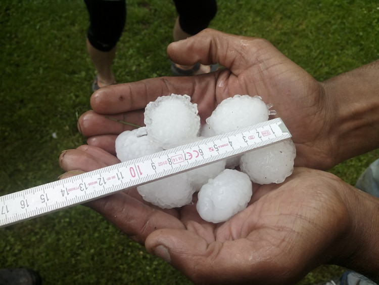 Krupobití v jižních Čechách