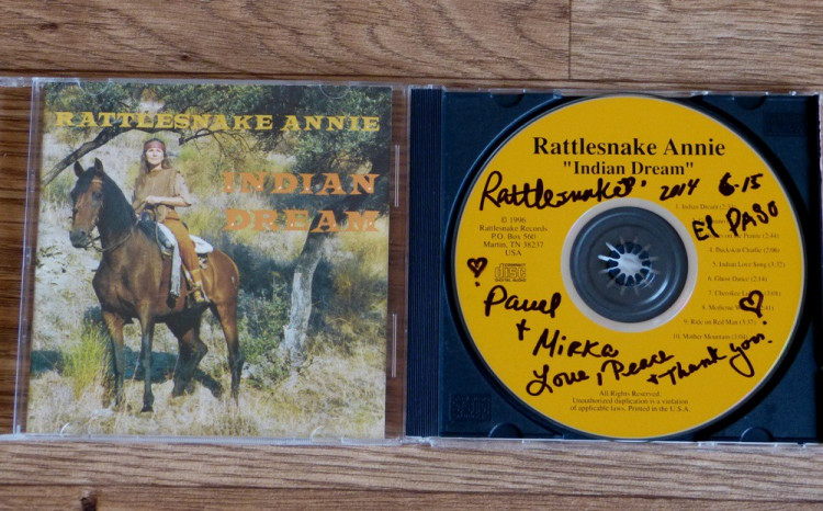 Osobní věnování od Rattlesnake Annie manželům Kujalovým