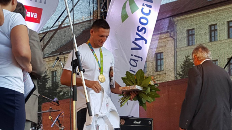 Slavnostní přivítání Lukáše Krpálka v Jihlavě