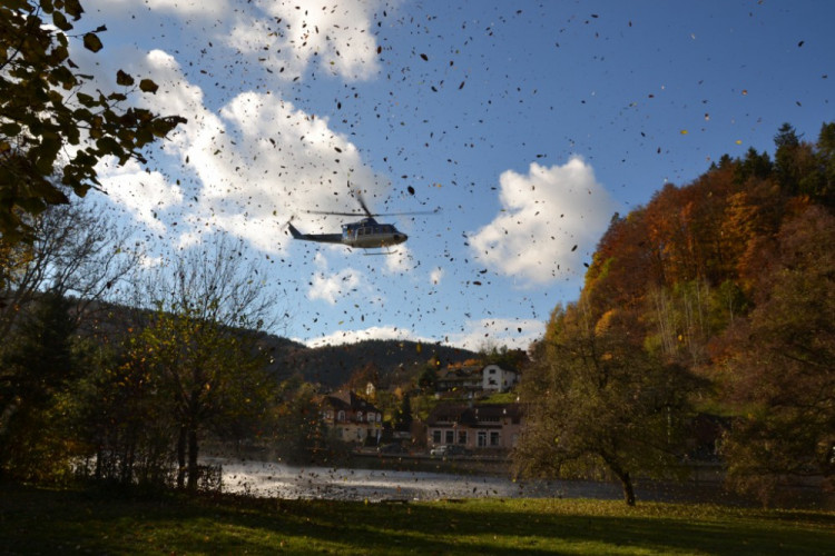 Cvičení vrtulníků na Liberecku
