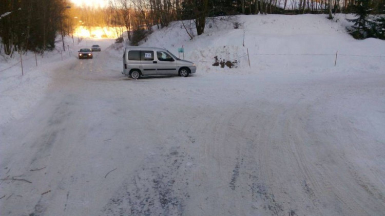 Sněžná rally v Pístově u Jihlavy