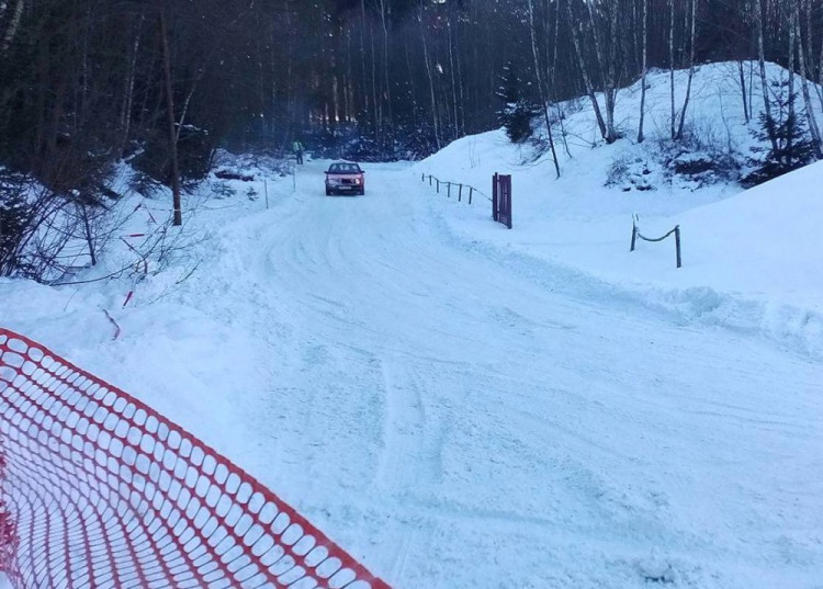 Sněžná rally v Pístově u Jihlavy