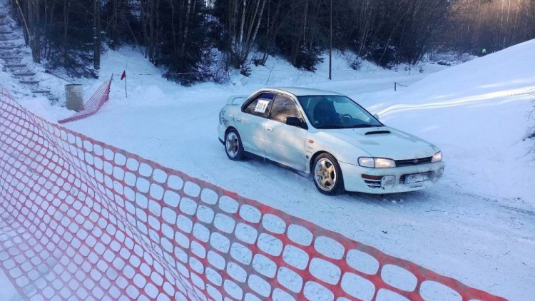 Sněžná rally v Pístově u Jihlavy