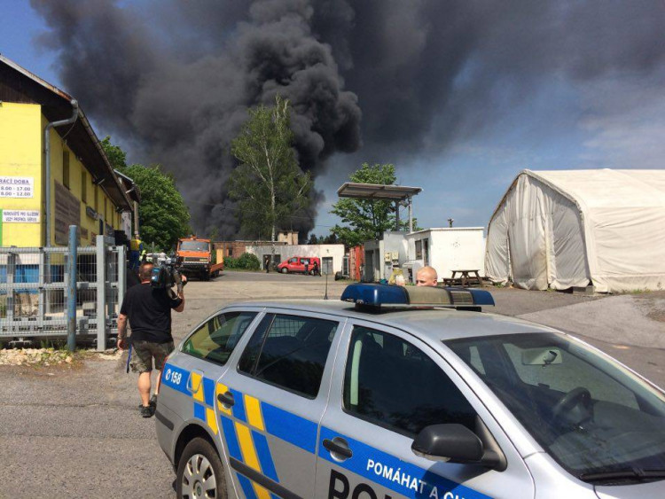 Požár areálu Severochema v Liberci