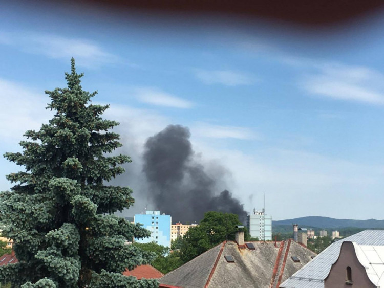 Požár areálu Severochema v Liberci