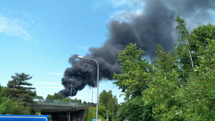 Požár areálu Severochema v Liberci