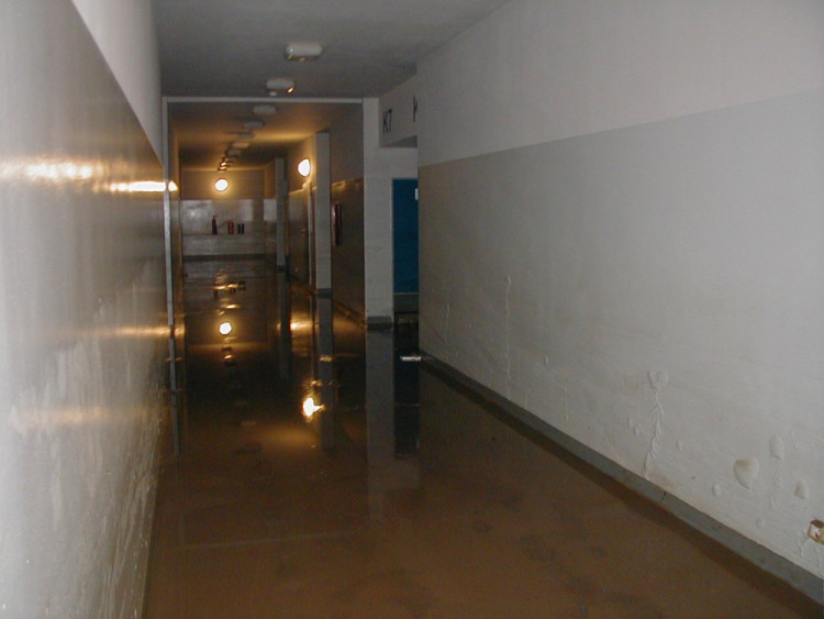 Povodeň 2002: Ledová plocha Budvar arény byla pod vodou