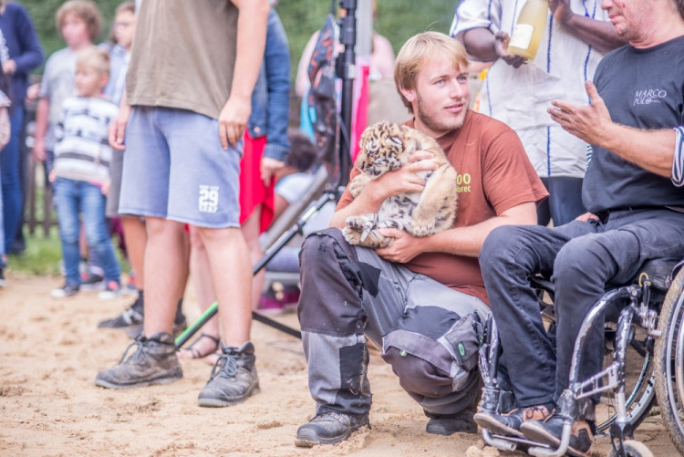 Křest tygra ussurijského. Herec Jan Potměšil mu dal jméno Othello