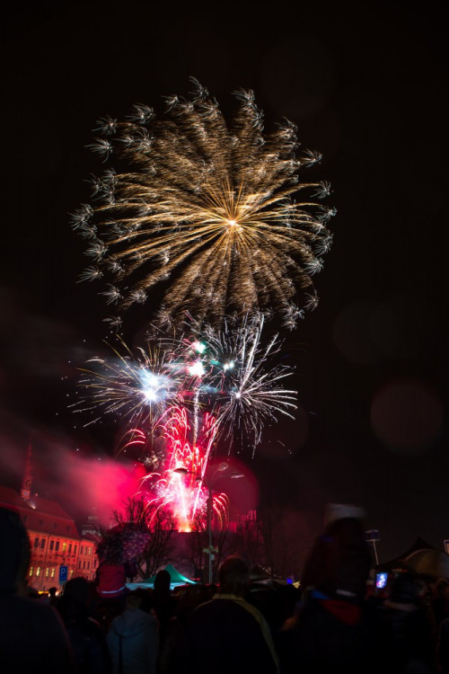 Svatomartinský průvod a ohňostroj