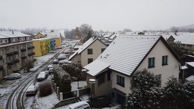První sníh na Vysočině