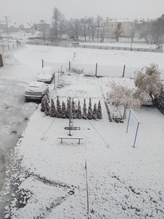 První sníh na Vysočině