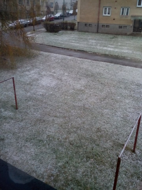 První sníh na Vysočině