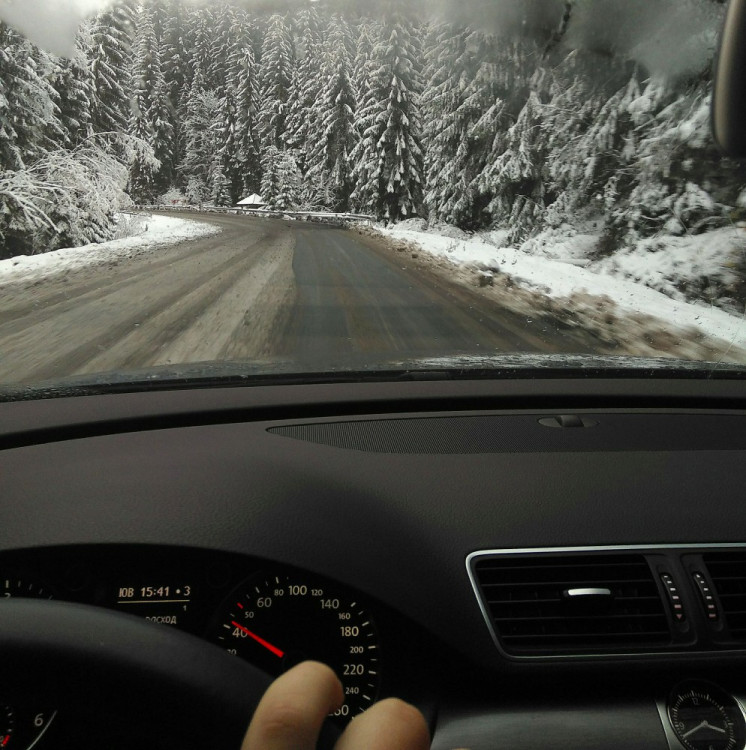 První sníh na Vysočině