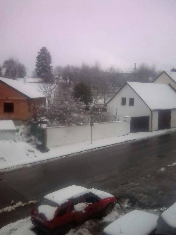 První sníh na Vysočině