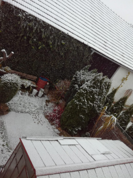 První sníh na Vysočině