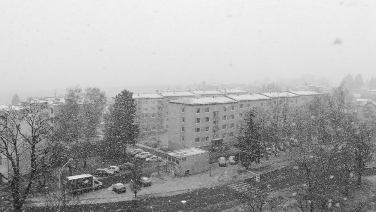 První sníh na Vysočině