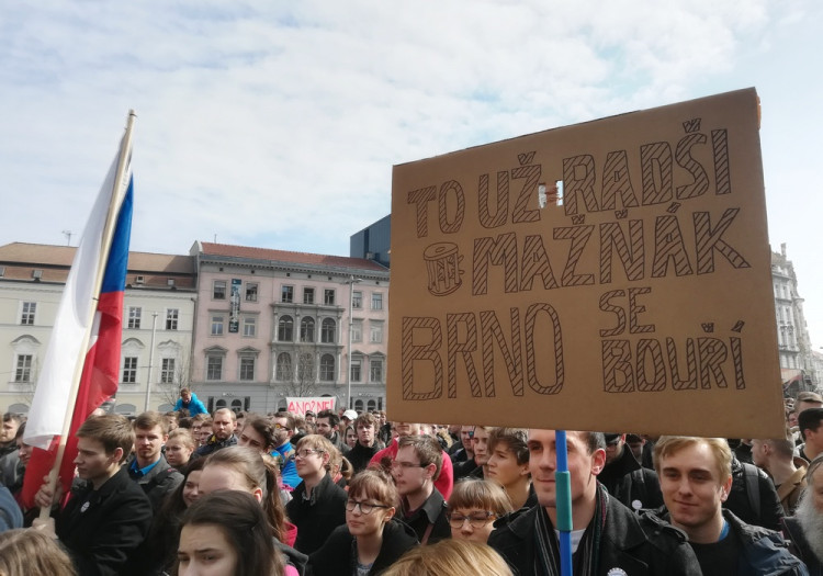 #VyjdiVen stávka studentů na Svoboďáku