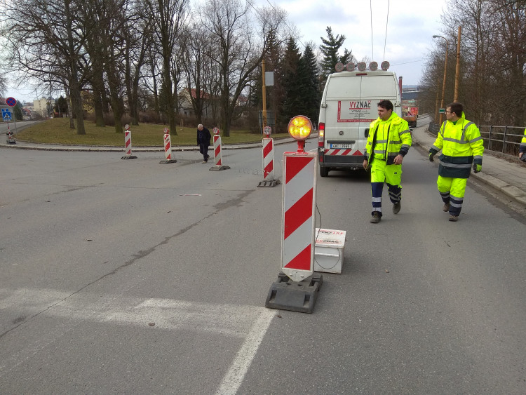 Uzavření Brněnského mostu z důvodu rekonstrukce, duben 2017