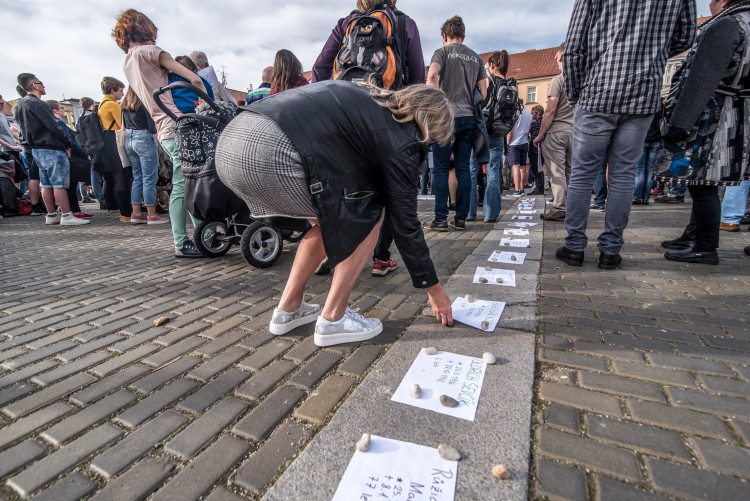 Budějcké pietní shromáždění za oběti koncentračního tábora v Letech