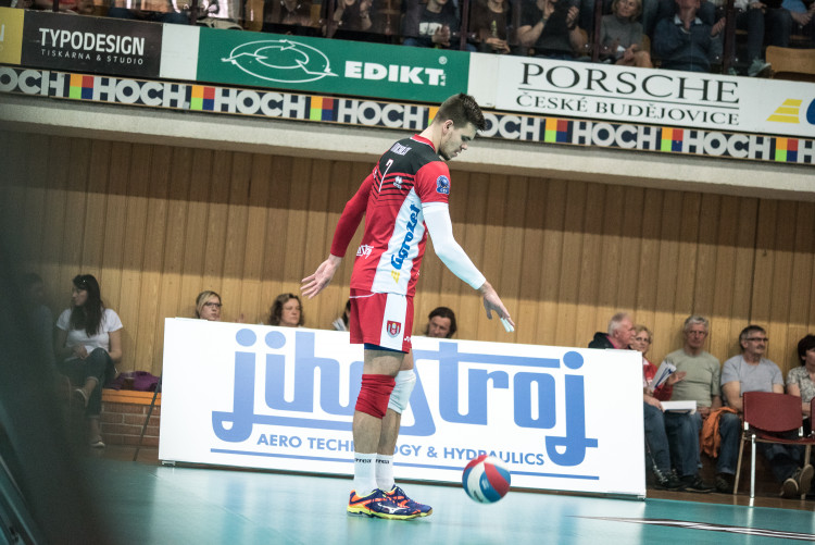 Třetí semifinále volejbalové extraligy mužů Jihostroj - Karlovarsko