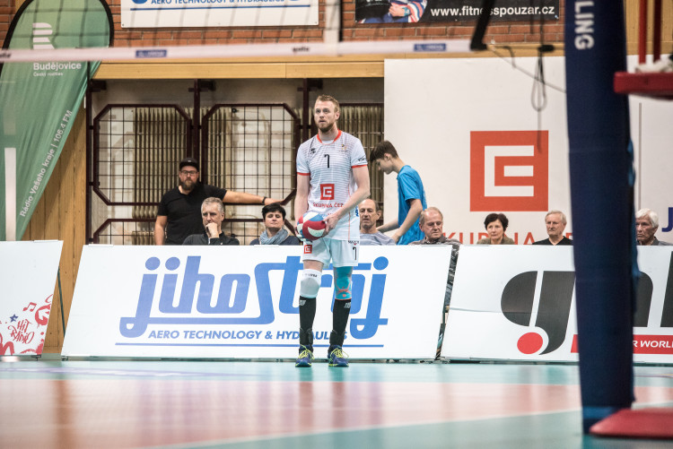 Třetí semifinále volejbalové extraligy mužů Jihostroj - Karlovarsko