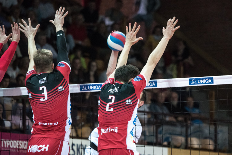 Třetí semifinále volejbalové extraligy mužů Jihostroj - Karlovarsko