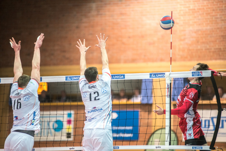 Třetí semifinále volejbalové extraligy mužů Jihostroj - Karlovarsko