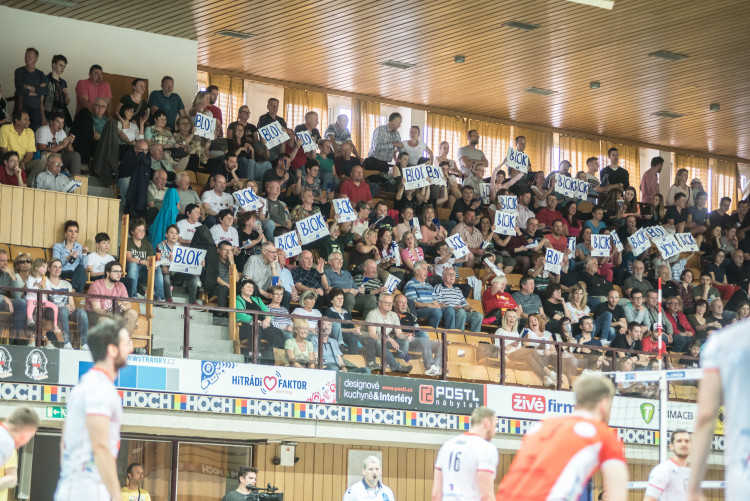 Třetí semifinále volejbalové extraligy mužů Jihostroj - Karlovarsko