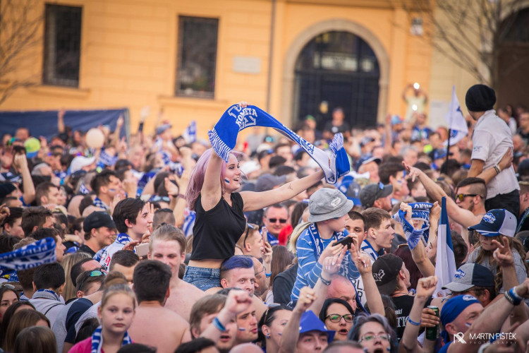 Zelňák při vítězném zápase v Třinci a zisku titulu, autor: Martin Pištěk