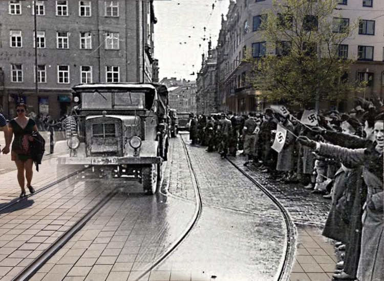 Hitler v současných brněnských ulicích a rozbombardované Brno, Autoři: Michal Doležel Pavla Voborník Kačírková, Lenka Křikavová